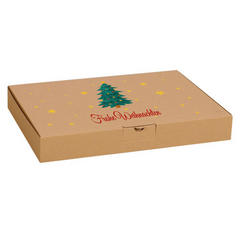 Maxibriefkarton mit Weihnachtsmotiv 350x250x50 mm - Braun