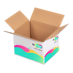 Faltkarton mit Digitaldruck 150x150x80 mm - 1-wellig