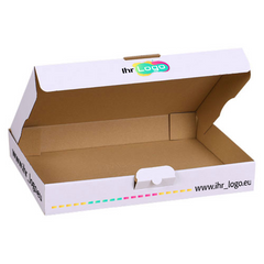 Maxibriefkarton mit Digitaldruck 350x250x50 mm - Weiß