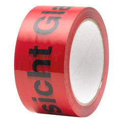 Klebeband 66 m x 50 mm Vorsicht Glas leise abrollend - Rot