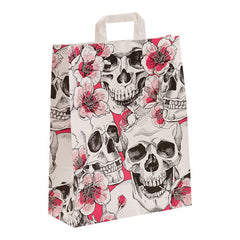 Papiertragetasche Street Skulls und Flowers